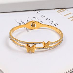 Luxus -Armreifen Designer Schmuck Armband Brand Schmetterling Ohrringe für Damen Modemarken Bangle Diamonds Armbänder Valentinstag Geburtstag Geschenk Hochzeitsfeier