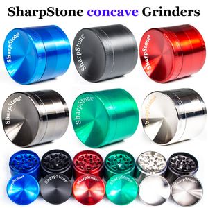 Sharpstone Herb 4 Parti Concave In Lega di Zinco Grinders Spice Crusher 40mm 50mm 55mm 63mm Metal Grinder 4 Strati