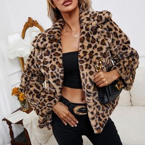 Kadın Ceketleri Kadın Kadınlar Zebra/Leopar Baskı Katı Uzun Kollu Yakası Boyun Peluş Bahar için Fallwomen's