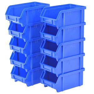 Depolama Kutuları Binaları 10cs 10x9.5x5cm İstiflenebilir Yaratıcı Bileşen Plastik Konteyner Garaj Raf Aracı Organize 221008