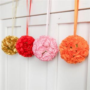 Decorative Flowers 1PC Hanging Decor Artificial Flower Ball Centerpieces Silk Rose Wedding Kissing Pomanders Decoration Arrangement