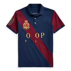 Hurtownia 2189 Summer Nowe koszulki polo europejskie i amerykańskie krótkie rękawy męskie swobodny kolor bawełniana bawełniana haftowa moda T-shirty s-2xl