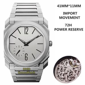 Novo designer masculino relógios Octo Importar movimento automático Moda de moda de moda 41mm Titanium tungstênio Caixa de aço Sapphire Montre de Luxe Wristwatches