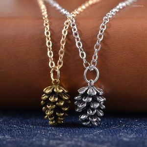 Pendanthalsband Fashion Vintage Chain Necklace for Women Girl Pine Nut Plant Prov Metal Choker ACORN PINECONE SMEEDDOCE Accessories