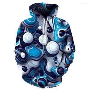 M￤ns hoodies explosionsmodeller geometriska 3D-tryck hoodie casual l￥ng￤rmad tr￶ja manlig gata s st￥lboll