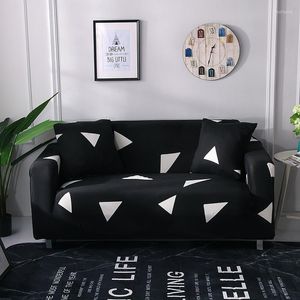 Chair Covers Black Triangle Pattern Elastic Sofa Cover Stretch All-inclusive For Living Room Couch Loveseat Slipcovers