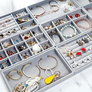 Jewelry Pouches Velvet Rings Earrings Organizer Tray Ear Studs Display Stand Holder Rack Showcase Plate Fashion Box pc pc