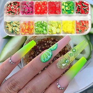 Nail Art Decorations 3D Fruits And Flowers Mixed Small Slice Sticker Polymer Clay DIY Orange Lemon Design Decoration Supplies