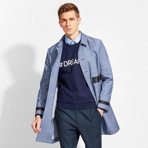 Trench maschili di marca abbigliamento da uomo 2022 Fashion Spring England Style Long Coat Long Over -Coat Gacche