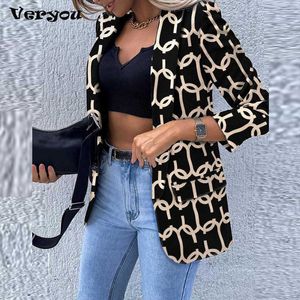 Women's Jackets Vintage Black Printing Blazer Women Jacket High Street Fashion 2022 Spring Plus Size Elegant Office Lady Coat American Stylish T221008