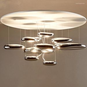 Pendantlampor Post Modern Glass Lamp Led Mercury Collection Silver Inomhus Hembelysning Dekoration Lyxdesigner