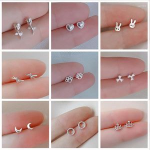 Stud￶rh￤ngen delikat mini silverpl￤terad koppar f￶r kvinnor fj￤ril ￤lskar brosk ton￥r tragus piercing smycken