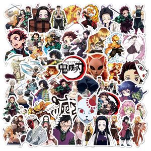 50pcs Demon Slayer Anime Cartoon Laptop Laptop Naklezywa do butelki z Laptopem Laptopa Travel Drużyna samochodowa rower motocyklowy