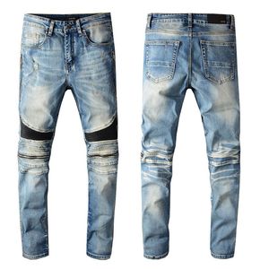 Luxurys Designers Jeans Andula￧￣o da Fran￧a Pierre Pierre Hole Hole Hole Estreto Denim Casual Jean Men Skinny Elasticity Male Ripped Troushers Yf14