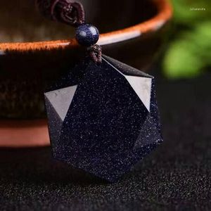 Colares pendentes de colar de pedra azul de areia estelar cristal artesanal de céu estrelado casais de adivinhação