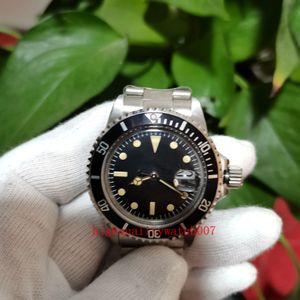 Orijinal Kutu Dosyası Yüksek kaliteli izle Yeni sürüm erkekler vintage 40mm siyah kadran 1675 gmt eta 2813 hareket otomatik hareket 316L erkek moda saatleri