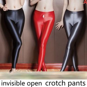 Damen-Leggings, sexy Verführungsöl, helle kleine Füße, unsichtbarer Reißverschluss, offene Overalls, lieben enge Yoga-Hosen für Männer und Frauen