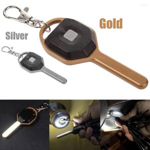 Keychains Mini LED Light Portable Key Shaped Emergency Ring Camping Hiking Keychain Pocket Torch Lamp Ornaments