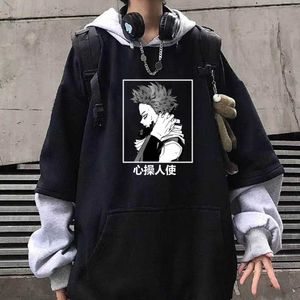 Herrtröjor tröjor män min hjälte akademi shinso hitoshi manga tröjor harajuku hoody streetwear toppar g221008