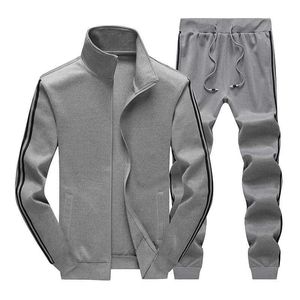 Męskie dresy kksky dla mężczyzn Casualna odzież sportowa Zestaw odzieży męska zimowa poliestrowa siłownia w paski spodnie Płaszcze Homme G221010