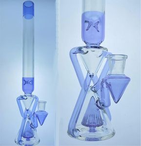 Vintage Purple Recycler Glass bong Hookah Water pipe 17inch with bowl Original Factory can put customer LOGO by DHL UPS CNE