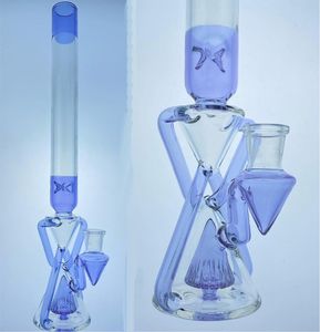 Vintage Recycler Purple Glass Bong Gong Water Pipe 17 polegadas com f￡brica original da tigela pode colocar o logotipo do cliente da DHL UPS CNE