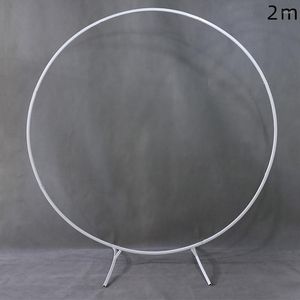 Party Decoration 2.4m Wedding Arch Background Wrought Iron Shelf Decorative Props DIY Round Balloon Flower With Frame