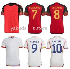 2022 World 7 De Bruyne Soccer Jerseys Hazard Lukaku Futebol camisa 22-23 Witsel Mertens Benteke Batshuayi Sele￧￣o Nacional Mens Women Thai Quality Jersey
