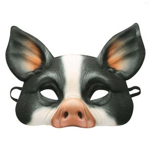 Máscaras de festa EVA Half Face 3D Tiger Pig Mask para Halloween Animal Cabe