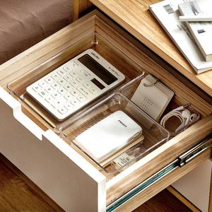 Storage Boxes Bins Transparent Drawer Organizer for Cosmetics Stationery Jewelry Plastic Divider Office 221008