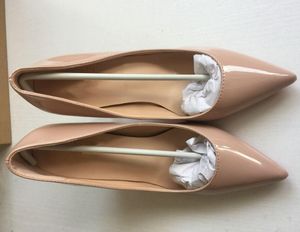 Kutu Stiletto Topuk Tasarımcı Elbise Ayakkabı Yüksek Topuklu Kadınlar Luxurys Patent Deri Pompalar Lady Düğün 8 10 12cm Topuk