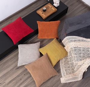 Pillow Corn Grain Corduroy Solid Color Sofa Cover Home El Decorative Throw Case 45cm For Couch Bed Pillowcase