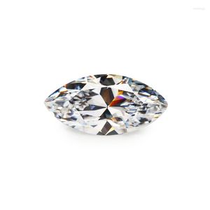 Pärlor 50st 1,5x3-10x20mm Marquise Shape White Loose Stone Cubic Zirconia CZ Gems Machine Cut for smycken DIY