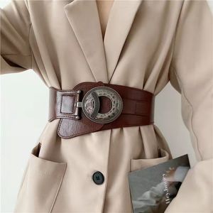 Leder Taillenband Taillengürtel Damen Dekoration mit Kleid Mantel Daunenjacke Mode elastischer Gürtel Frauen Retro