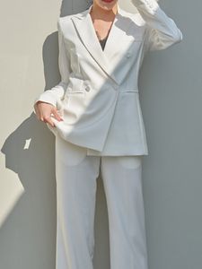 Kvinnors kostymer blazrar eleganta smala mode kvinnor sommar blazer pantsuit office damer aff￤rer avslappnade byxor passar femme kl￤der tv￥ stycken set 221008