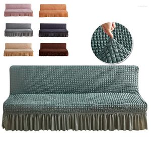 Stol täcker Seersucker Jacquard Sofa Bed Cover Armless Folding Modern Couch For Living Room Elastic Futon Spandex