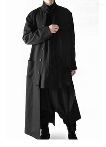 Men's Trench Coats Zipper And Detachable Two-wear Worsted Gaba Coat