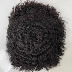 8mm Wave Vietnamese Virgin Hair Replacement 180% Heavy Density 8x10 Mono Toupee for Black Mens Fast Express Delivery