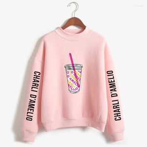 Erkek Hoodies Kadınlar Charli D'Amelio Sweatshirt Yüksek Yakalı Kadınlar Capless Girl's Belvtleneck Damelio Merch Giysileri