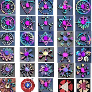 Startseite Dekompressionsspielzeug Regenbogen Metall Fidget Spinner Stern Blume Totenkopf Drachenflügel Handspinner für Autismus ADHS Kinder Erwachsene Antistres