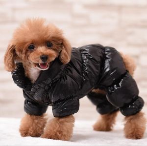 Hundebekleidung Warmer Winter-Overall-Mantel Wasserdichter Haustier-Schneeanzug 3-Farben-Fleece-Outfit-Kleidung Schwarz Rosa Blau XS S M L XL 2XL 3XL