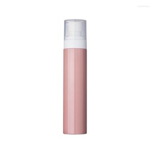 Storage Bottles 100ML Products Empty Pink Plastic Bottle PET White Lotion Pump Clear Cover Refillable Cosmetic Packaging Container 50pcs/Lot