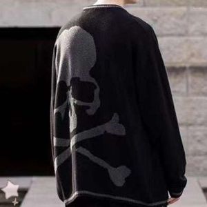 Men's Sweaters 2022 Mastermind World Sweater Cardigan Black Skull Print MMJ V-Neck Men Women