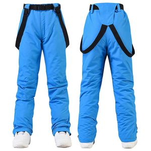 Skiing BIB Pants New 2022 High Quality Ski Men and Women -30 Tperature Windproof Waterproof Warm Snow Trousers Winter Snowboarding L221025