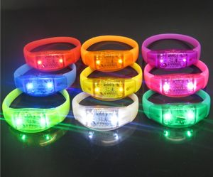 Music Activated Sound Control Led Lighting Flashing Bracelet Light Up Bangle Wristband Club Party Bar Cheer Luminous Hand Ring Glow Stick Night Light