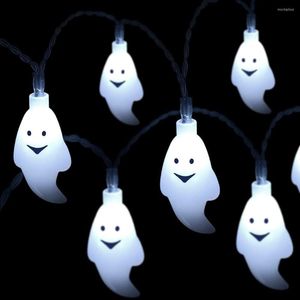 Saiten Halloween-Dekorationen LED-Geister-Lichterketten, solarbetrieben, 100 LEDs für Zuhause, drinnen und draußen, Thanksgiving, Festival, Party-Dekoration