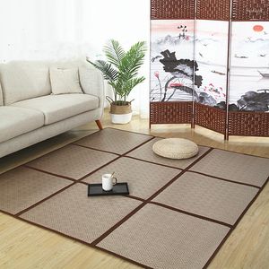 Carpets Summer Rattan Carpet Living Room Children Crawling Larege Size Rug Kids Bedroom Tatami Sofa Foldable Cool Floor Mat Customized