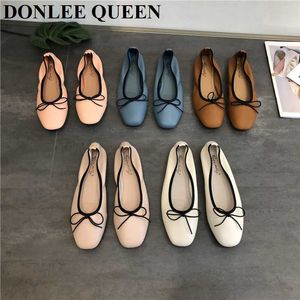 Dress Shoes 2021 New Spring Flats Ballerina Shoes Women Fashion Brand Round Toe Flat Ballet Shoes Female Casual Slip On Loafer Zapatos Mujer T221010