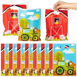 Gift Wrap 60Pcs Candy Bags Goodie Party Favor Farm Animals Subject Vintage Back To The 80s Retro Theme Candies Decoration Supplies