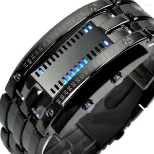 Zegarwatches mężczyzn Kobiety Kreatywne luksusowe cyfrowe zegarki LED Bransoletka Data Binarna Wodoodporna 30M Elektronika wojskowa Relogio